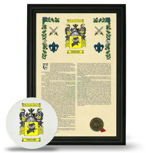 Delahoulle Framed Armorial History and Mouse Pad - Black
