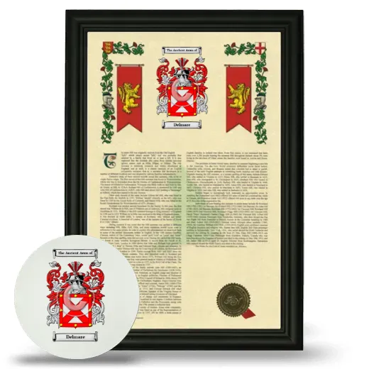 Delmare Framed Armorial History and Mouse Pad - Black