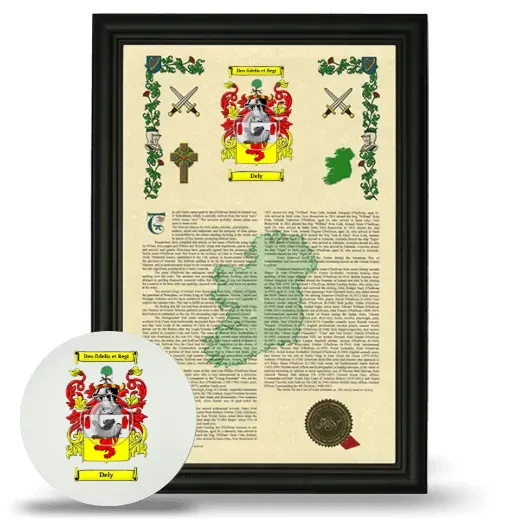 Dely Framed Armorial History and Mouse Pad - Black