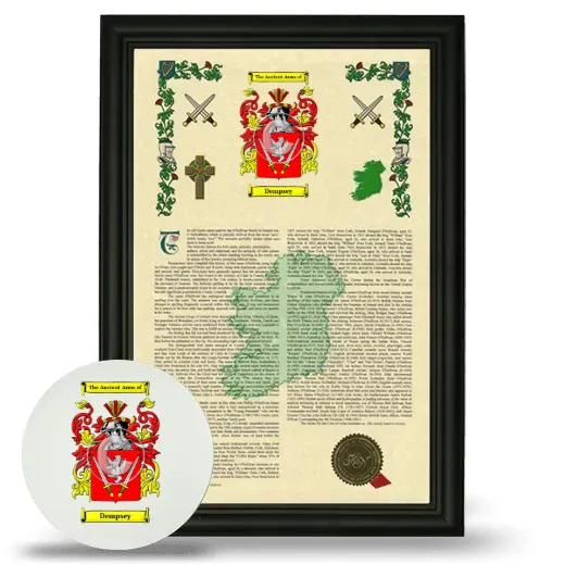 Dempsey Framed Armorial History and Mouse Pad - Black