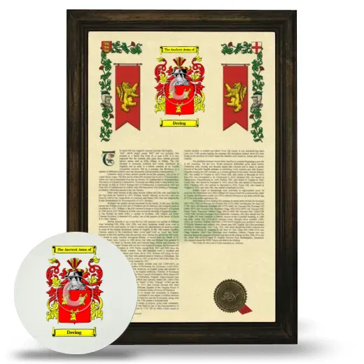 Dering Framed Armorial History and Mouse Pad - Brown