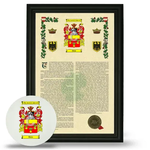 Dern Framed Armorial History and Mouse Pad - Black