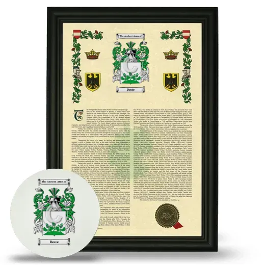 Derre Framed Armorial History and Mouse Pad - Black