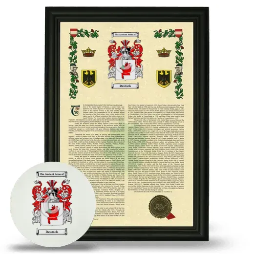 Deutsch Framed Armorial History and Mouse Pad - Black