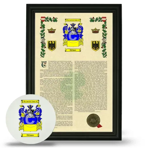 Dittmer Framed Armorial History and Mouse Pad - Black