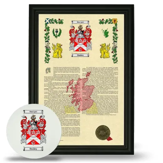 Donkey Framed Armorial History and Mouse Pad - Black