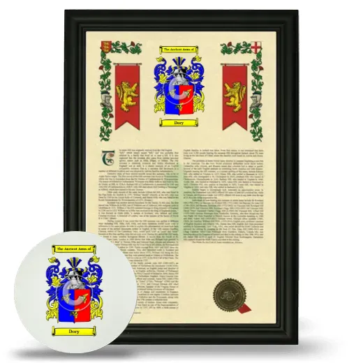 Dory Framed Armorial History and Mouse Pad - Black