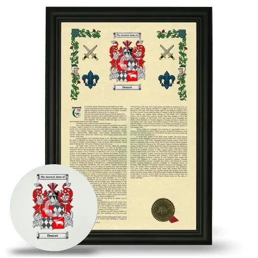 Doucet Framed Armorial History and Mouse Pad - Black
