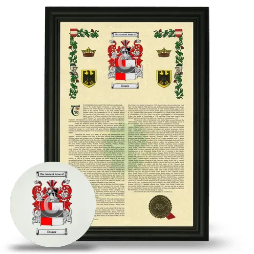 Dozer Framed Armorial History and Mouse Pad - Black
