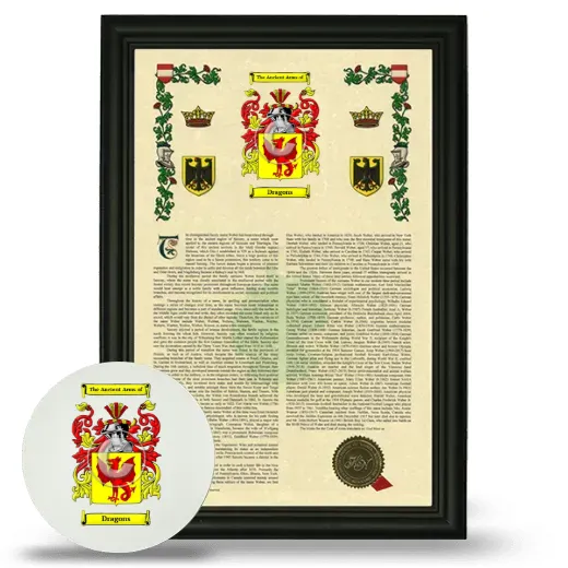Dragons Framed Armorial History and Mouse Pad - Black
