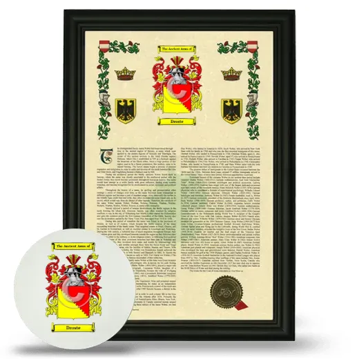 Droste Framed Armorial History and Mouse Pad - Black