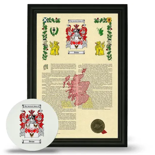 Drum Framed Armorial History and Mouse Pad - Black