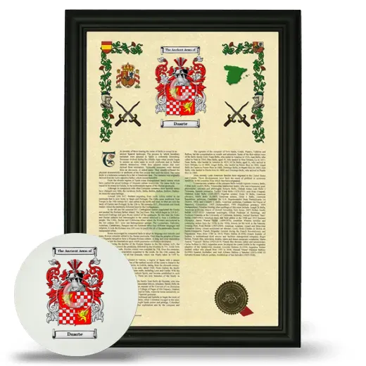 Duarte Framed Armorial History and Mouse Pad - Black