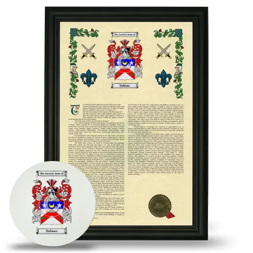 Dubeau Framed Armorial History and Mouse Pad - Black