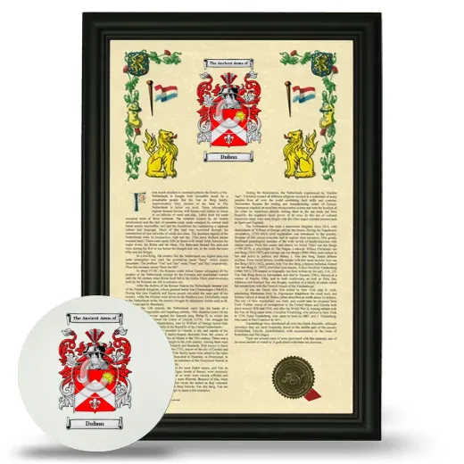 Dubon Framed Armorial History and Mouse Pad - Black