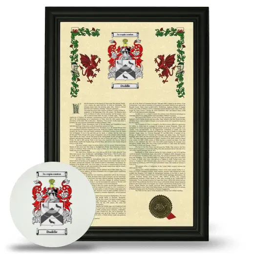 Duddle Framed Armorial History and Mouse Pad - Black
