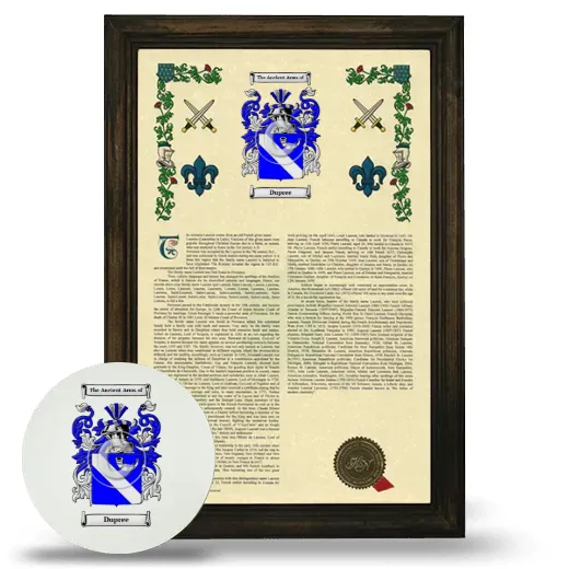 Dupree Framed Armorial History and Mouse Pad - Brown