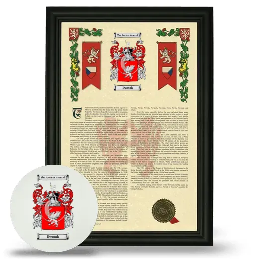 Dworak Framed Armorial History and Mouse Pad - Black