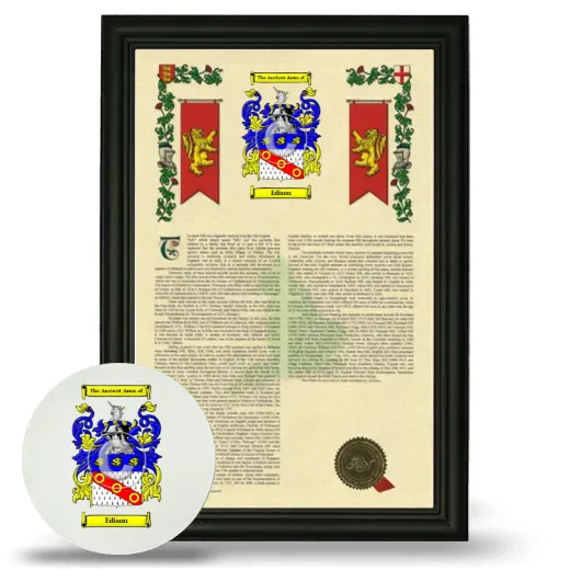 Edison Framed Armorial History and Mouse Pad - Black