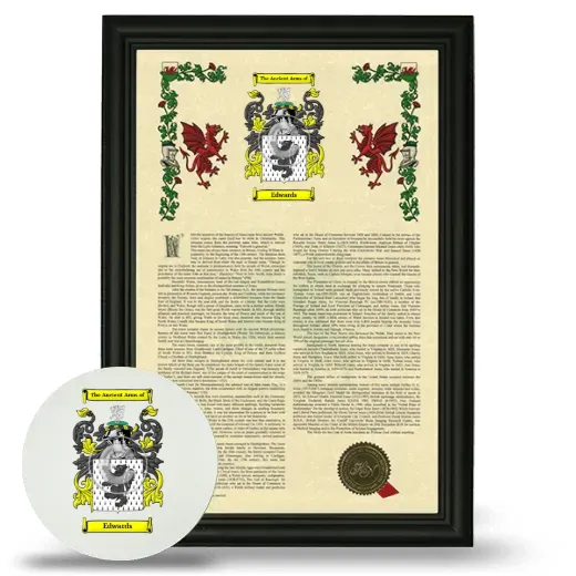 Edwards Framed Armorial History and Mouse Pad - Black