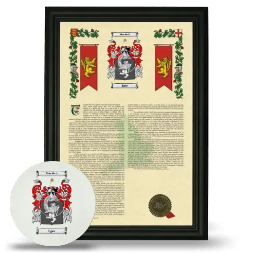 Eger Framed Armorial History and Mouse Pad - Black