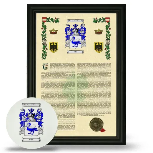 Eike Framed Armorial History and Mouse Pad - Black