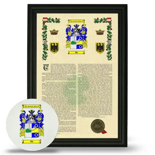 Elis Framed Armorial History and Mouse Pad - Black