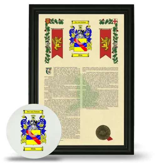 Elvis Framed Armorial History and Mouse Pad - Black