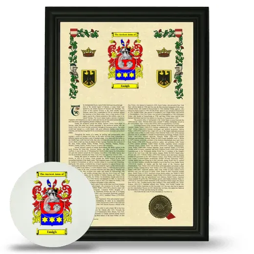 Emigh Framed Armorial History and Mouse Pad - Black