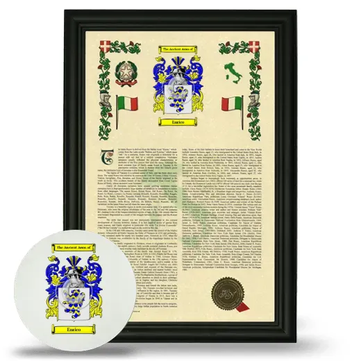 Enrico Framed Armorial History and Mouse Pad - Black