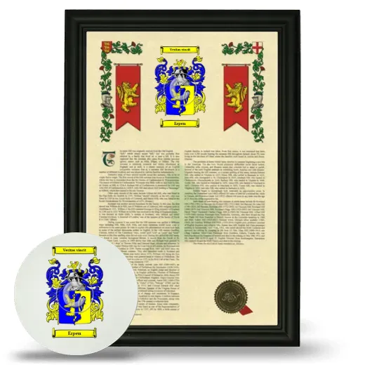 Erpen Framed Armorial History and Mouse Pad - Black