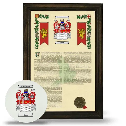 Escot Framed Armorial History and Mouse Pad - Brown