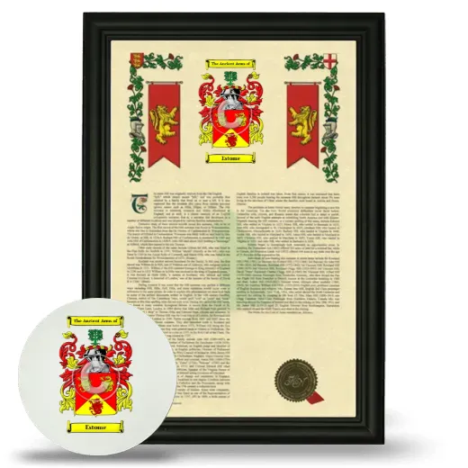 Estome Framed Armorial History and Mouse Pad - Black