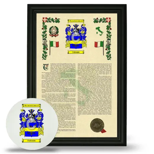Falconio Framed Armorial History and Mouse Pad - Black