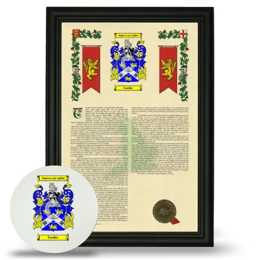 Fawler Framed Armorial History and Mouse Pad - Black