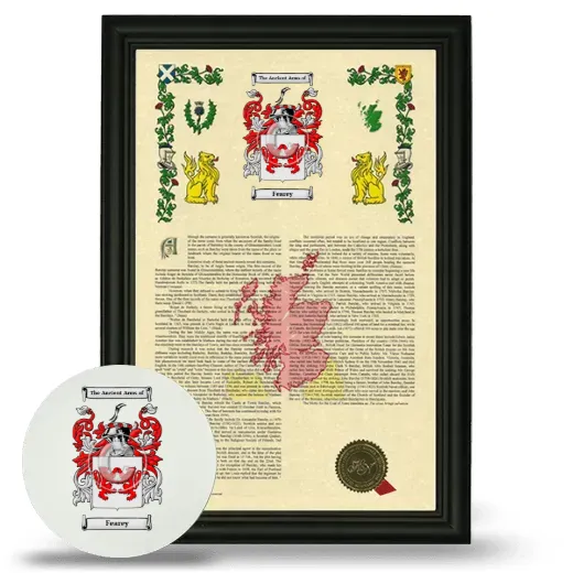Fearey Framed Armorial History and Mouse Pad - Black