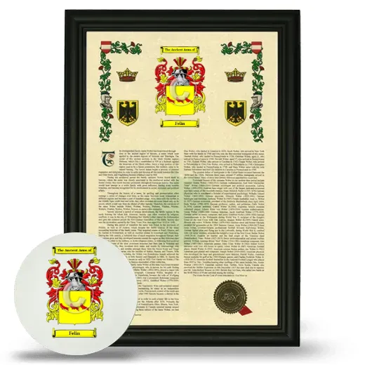 Felin Framed Armorial History and Mouse Pad - Black