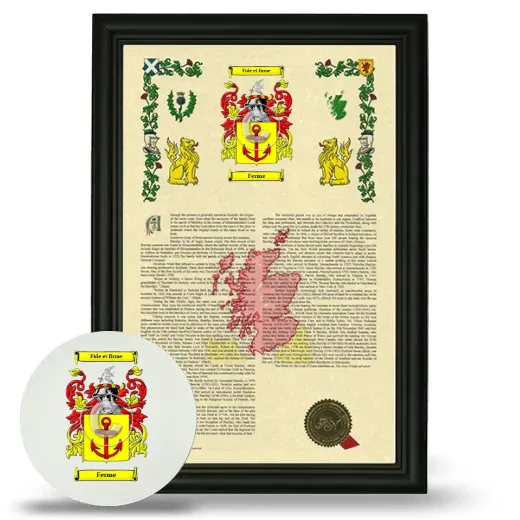 Ferme Framed Armorial History and Mouse Pad - Black
