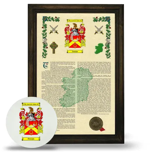 Fernyn Framed Armorial History and Mouse Pad - Brown