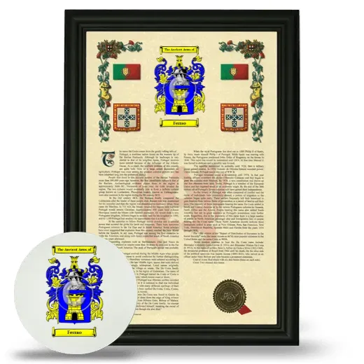 Ferrao Framed Armorial History and Mouse Pad - Black
