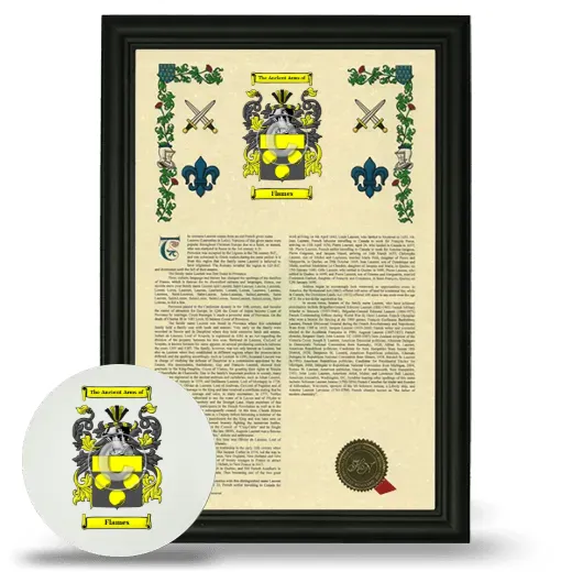 Flames Framed Armorial History and Mouse Pad - Black