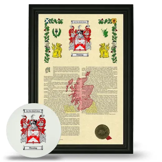 Fleming Framed Armorial History and Mouse Pad - Black