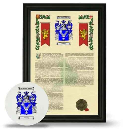 Flurry Framed Armorial History and Mouse Pad - Black