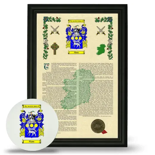 Flynn Framed Armorial History and Mouse Pad - Black