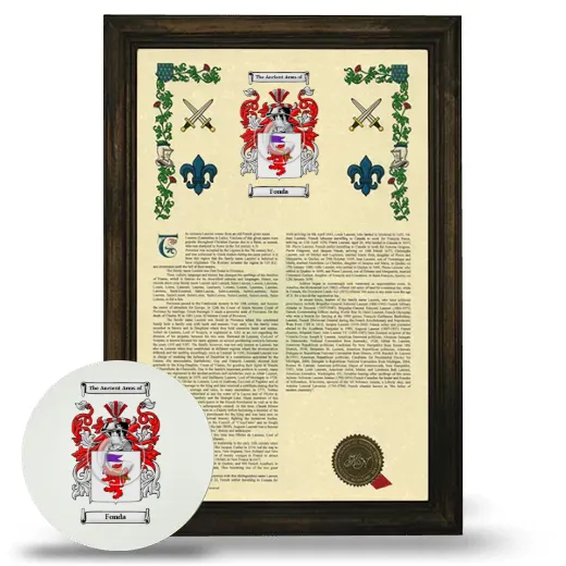 Fonda Framed Armorial History and Mouse Pad - Brown