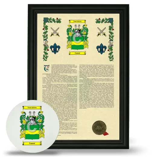 Forest Framed Armorial History and Mouse Pad - Black