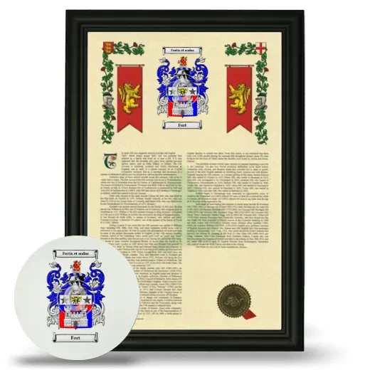 Fort Framed Armorial History and Mouse Pad - Black