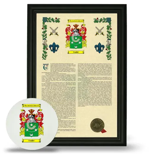 Fradet Framed Armorial History and Mouse Pad - Black