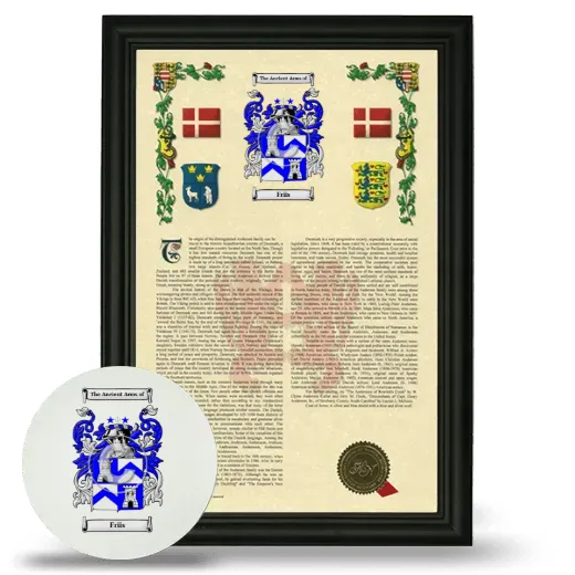 Friis Framed Armorial History and Mouse Pad - Black