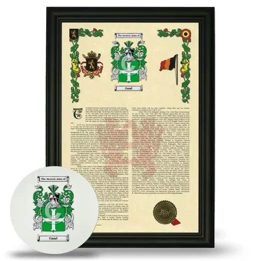 Gand Framed Armorial History and Mouse Pad - Black